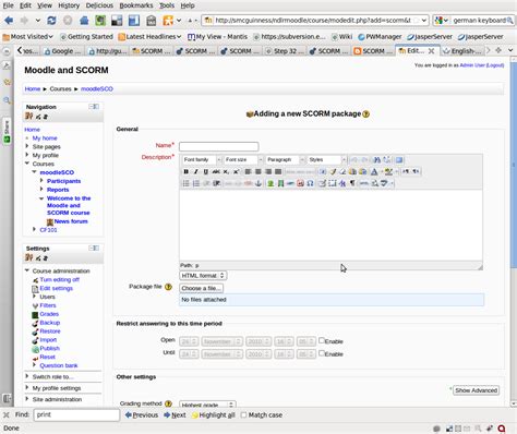 test scorm package moodle|is moodle scorm compliant.